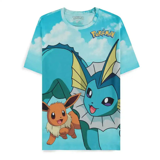 Pokémon T-Shirt Mirage AOP Evoli Evolutions Größe M - Smalltinytoystore