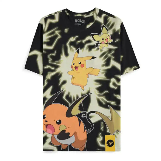 Pokémon T-Shirt Mirage AOP Pikachu Lightning Größe L - Smalltinytoystore