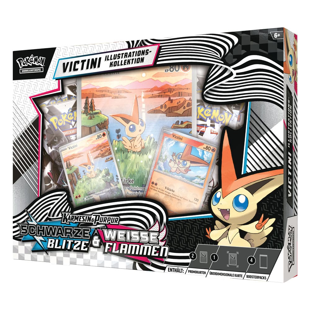 Pokémon TCG Karmesin & Purpur 10.5: Schwarze Blitze & Weisse Flammen Victini Illustrations-Kollektion *Deutsche Version* - Smalltinytoystore