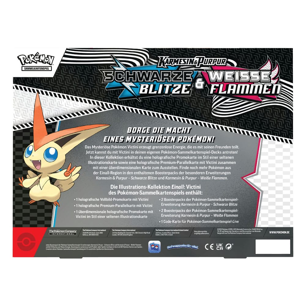 Pokémon TCG Karmesin & Purpur 10.5: Schwarze Blitze & Weisse Flammen Victini Illustrations-Kollektion *Deutsche Version* - Smalltinytoystore