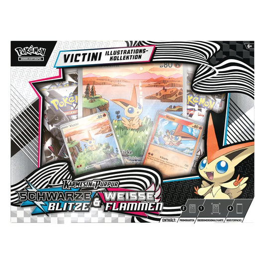 Pokémon TCG Karmesin & Purpur 10.5: Schwarze Blitze & Weisse Flammen Victini Illustrations-Kollektion *Deutsche Version* - Smalltinytoystore