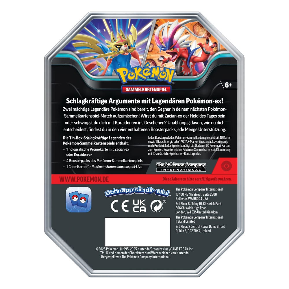 Pokémon TCG Tin 122 Zacian *Deutsche Version* - Smalltinytoystore