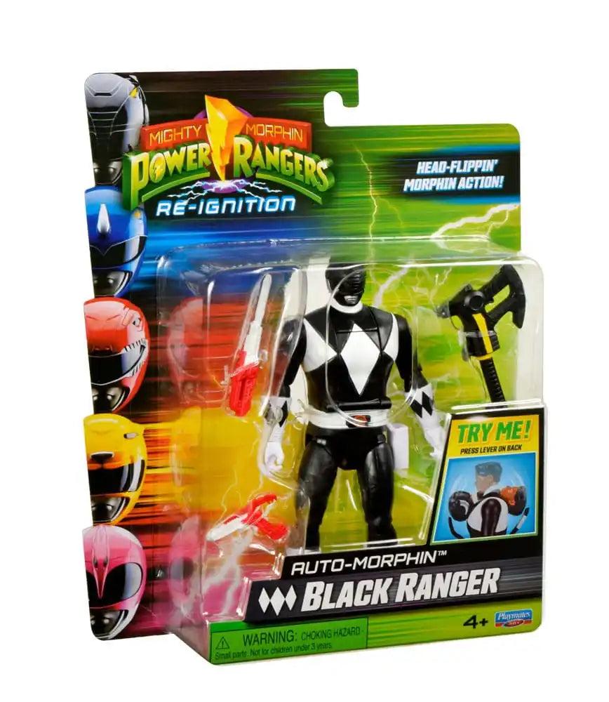 Power Rangers Actionfigur Auto-Morphin Black Ranger 12 cm - Smalltinytoystore