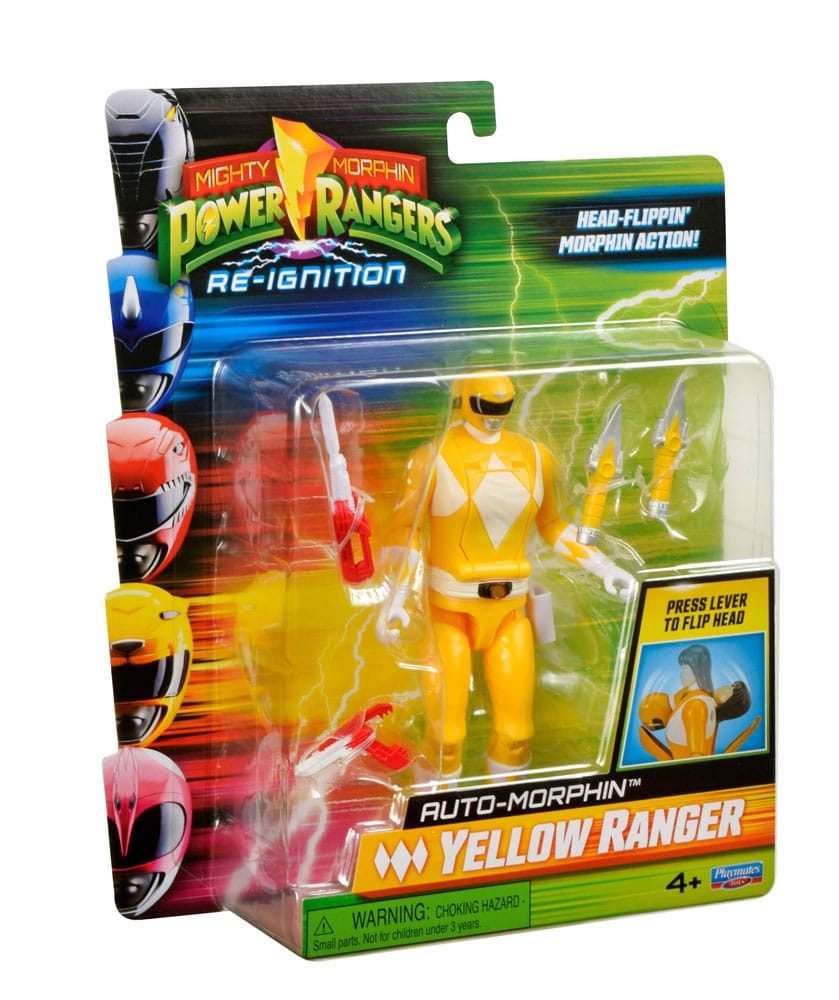Power Rangers Actionfigur Auto-Morphin Yellow Ranger 12 cm - Smalltinytoystore