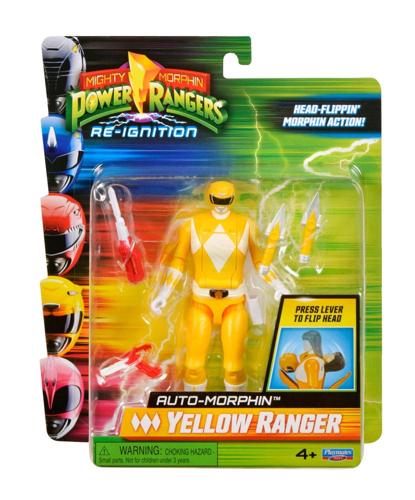 Power Rangers Actionfigur Auto-Morphin Yellow Ranger 12 cm - Smalltinytoystore
