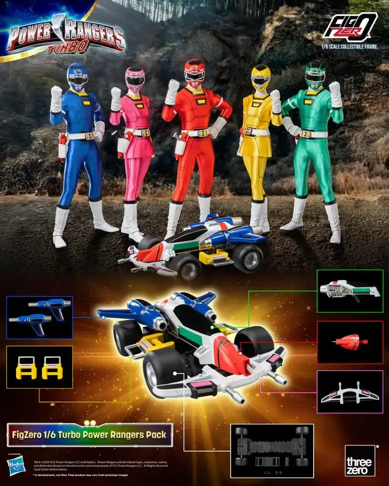 Power Rangers Turbo FigZero Actionfiguren 1/6 5er-Pack Turbo Power Rangers 30 cm - Smalltinytoystore
