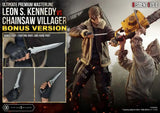 Resident Evil 4 Ultimate Premium Masterline Series Statue 1/4 Leon S. Kennedy vs. Chainsaw Villager Bonus Ver. 76 cm - Smalltinytoystore