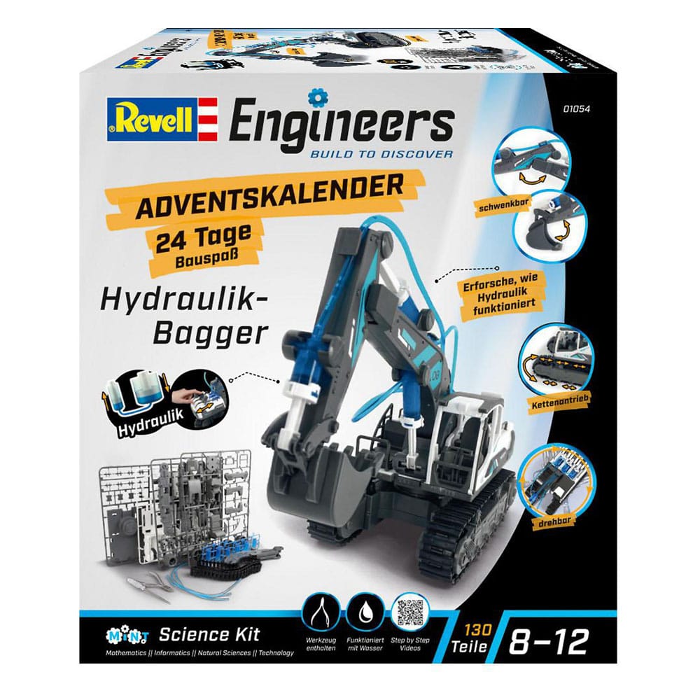 Revell Engineers Adventskalender Hydraulik-Bagger Modellbausatz - Smalltinytoystore