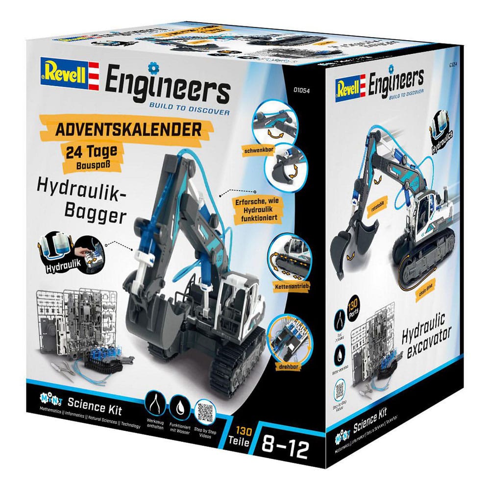 Revell Engineers Adventskalender Hydraulik-Bagger Modellbausatz - Smalltinytoystore