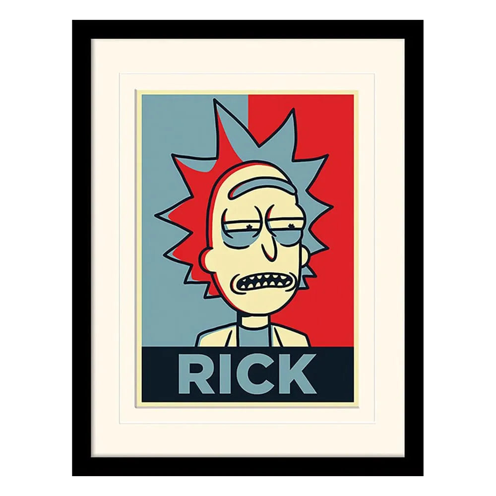 Rick and Morty Collector Print Poster im Rahmen Rick Campaign (white background) - Smalltinytoystore