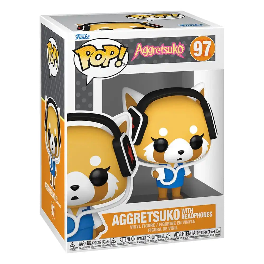Sanrio POP! Animation Vinyl Figur Aggretsuko w/headphones 9 cm - Smalltinytoystore