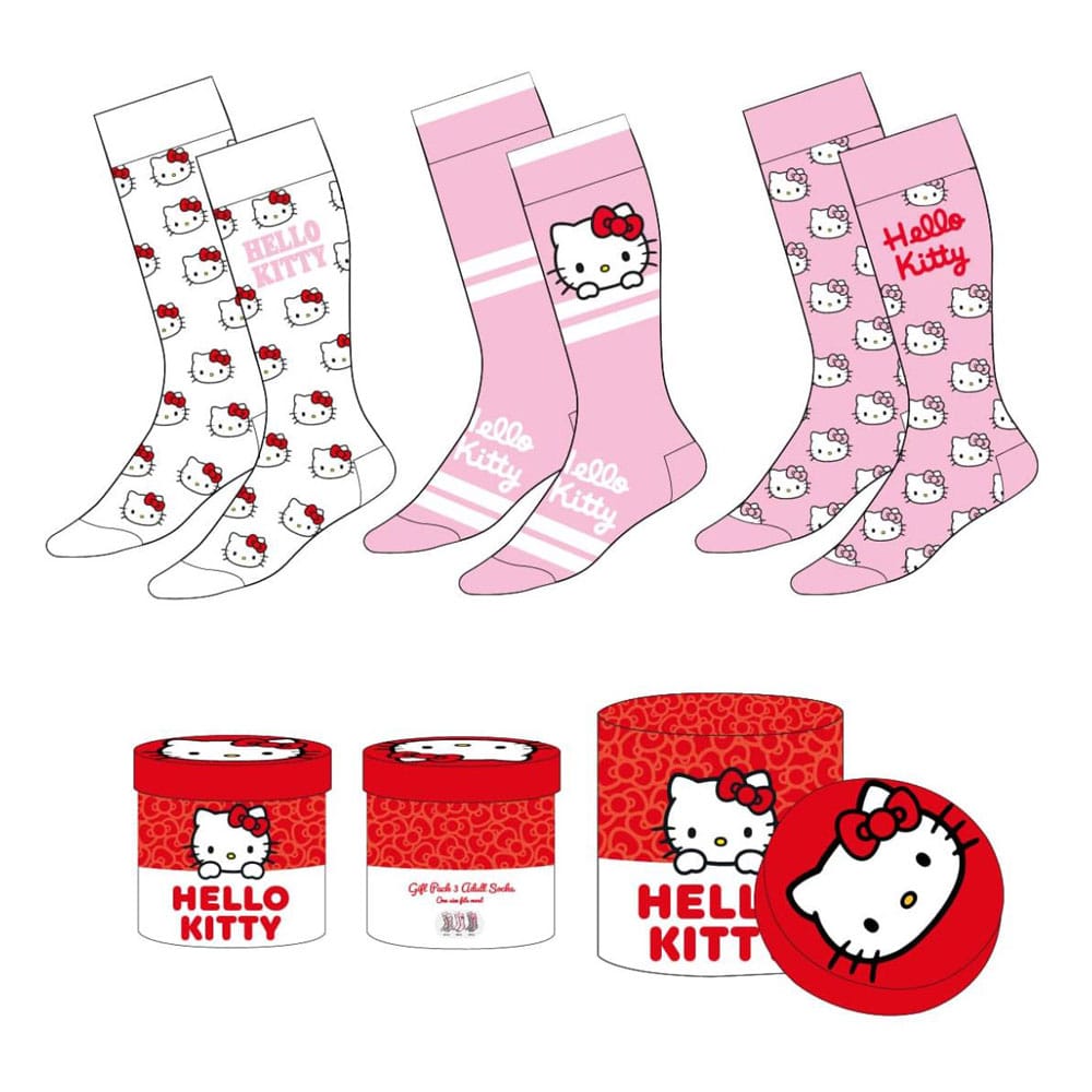Sanrio Socken 3er-Pack Hello Kitty 36-43 - Smalltinytoystore