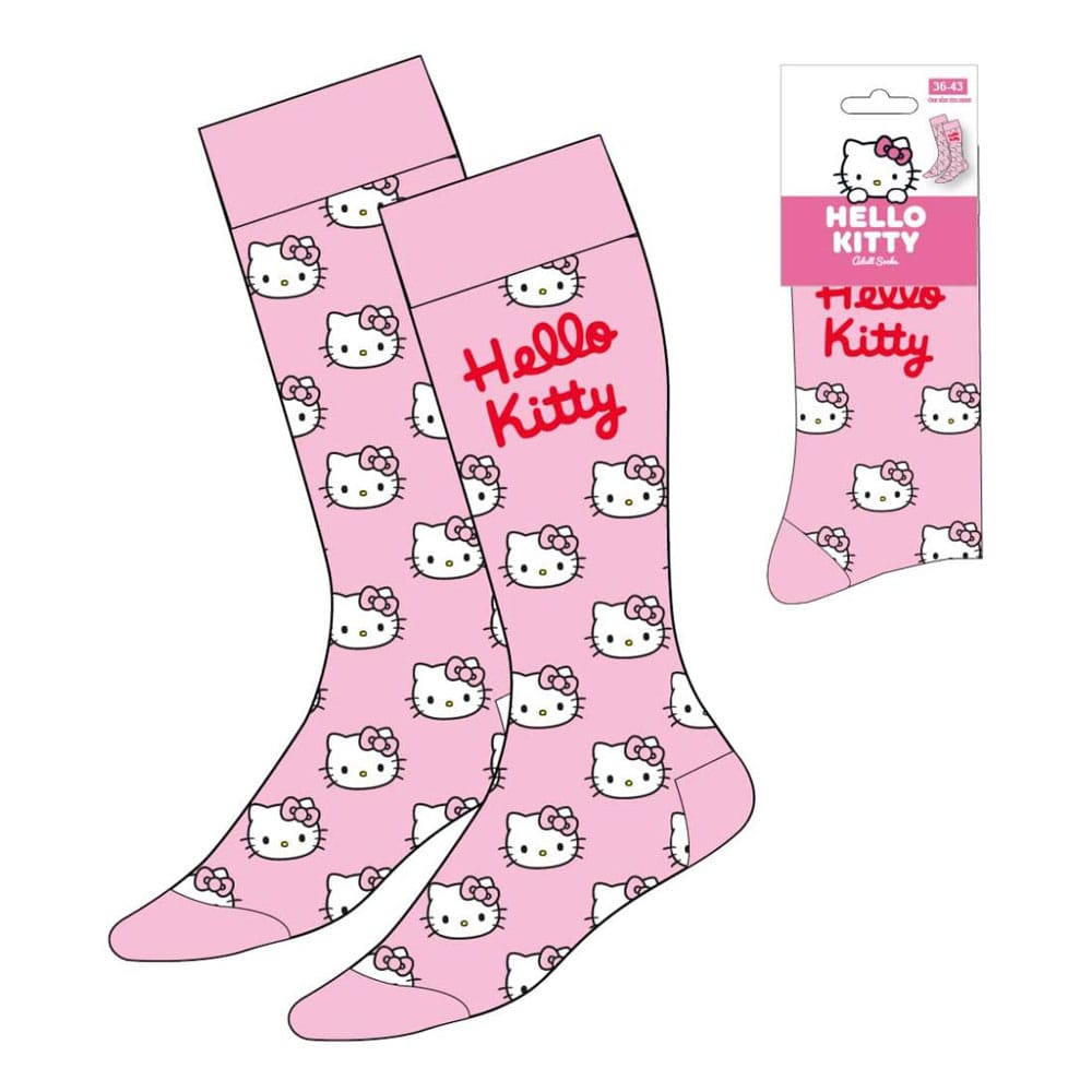 Sanrio Socken Hello Kitty Face Pink 36-43 - Smalltinytoystore