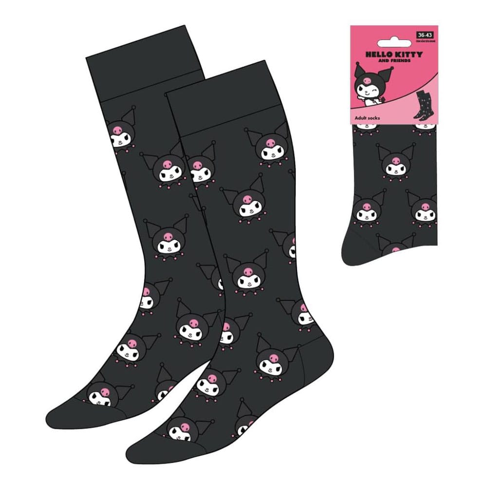 Sanrio Socken Kuromi Face 36-43 - Smalltinytoystore