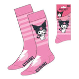 Sanrio Socken Kuromi Pink Stripes 36-43 - Smalltinytoystore
