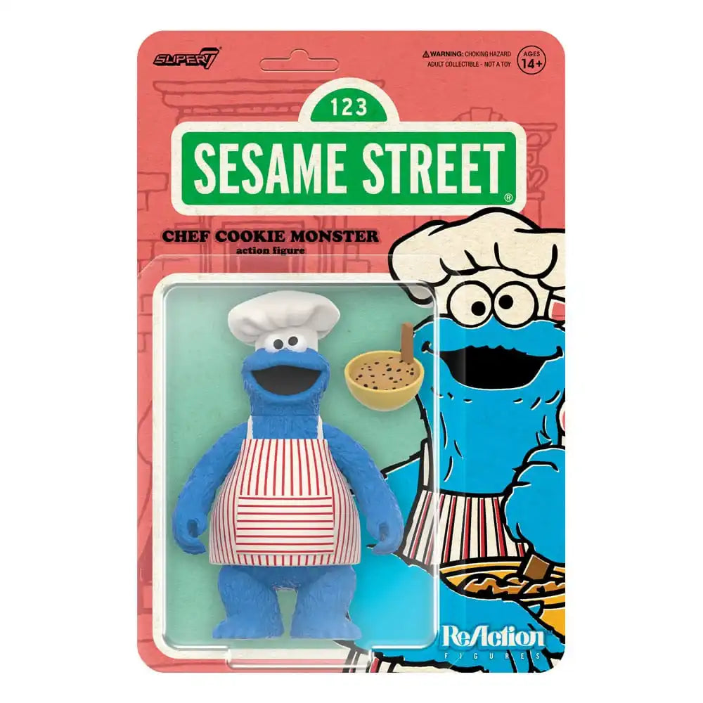 Sesamstraße ReAction Actionfigur Wave 04 Chef Cookie Monster 10 cm - Smalltinytoystore