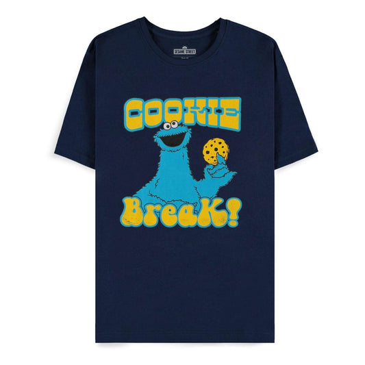 Sesamstraße T-Shirt Cookie Monster Navy Cookie Break Größe XL - Smalltinytoystore