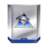 Silverhawks Ultimates Steelheart 18 cm Sammlerfigur Box, silberne Verpackung mit Adlerkopf, Smalltinytoystore