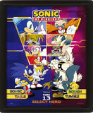 Sonic The Hedgehog 3D-Effekt Poster im Rahmen Select Your Fighter 26 x 20 cm - Smalltinytoystore