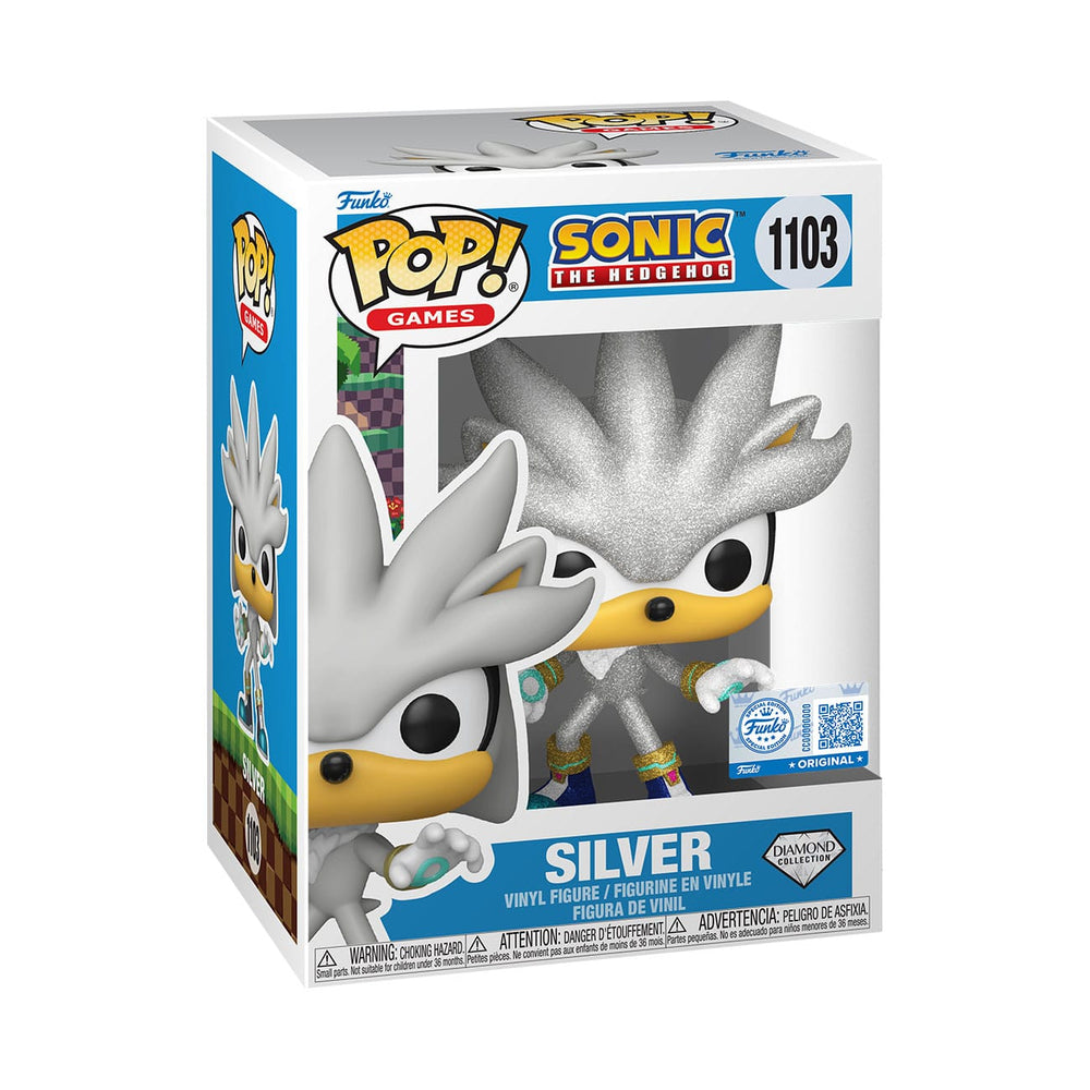 Sonic The Hedgehog POP! Games Vinyl Figur Silver The Hedgehog (FL) 9 cm - Smalltinytoystore