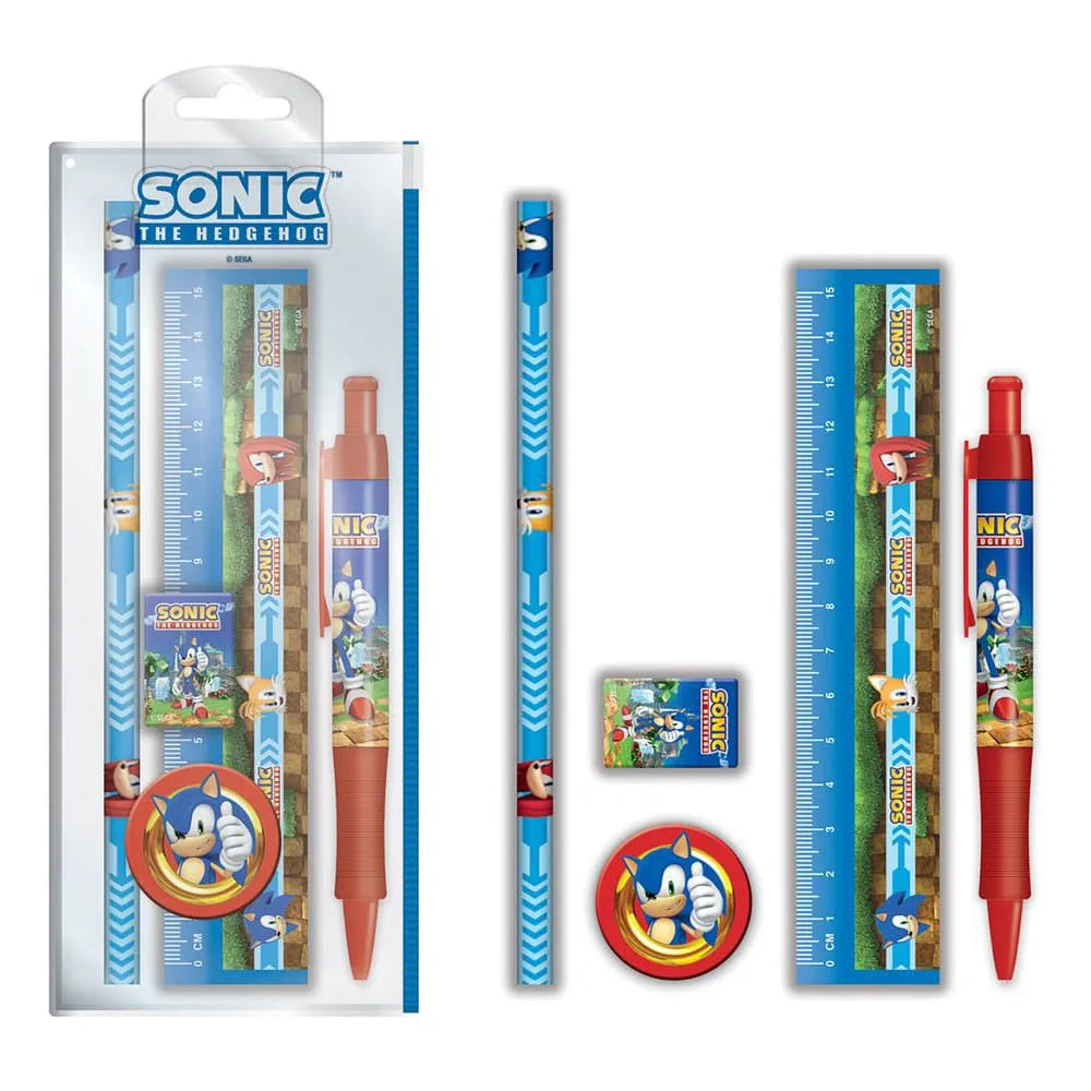 Sonic The Hedgehog Schreibset 5-teilig Golden Rings - Smalltinytoystore