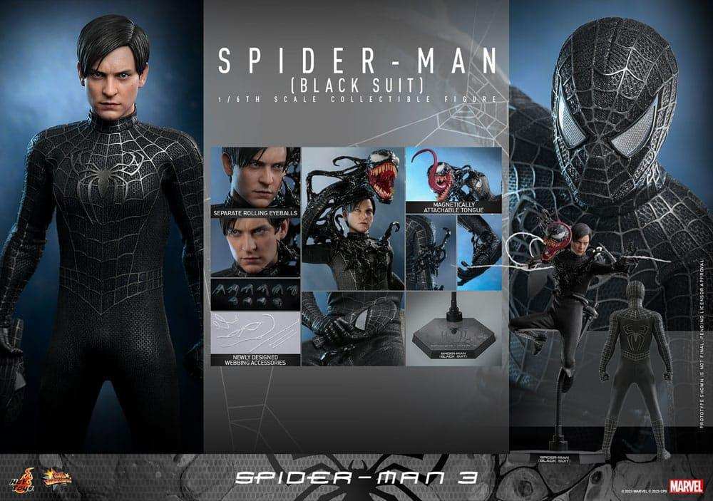 Spider-Man 3 Movie Masterpiece Actionfigur 1/6 Spider-Man (Black Suit) 30 cm HOT TOYS - Smalltinytoystore