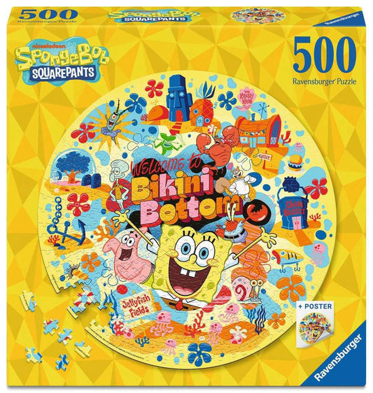 SpongeBob Schwammkopf Rund-Puzzle Welcome to Bikini Bottom (500 Teile) - Smalltinytoystore