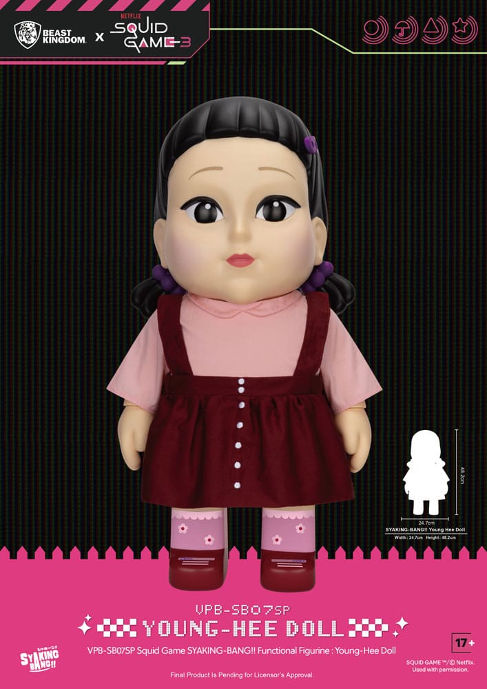 Squid Game Syaking Bang Figur/Spardose Young-Hee Doll Season 3 48 cm - Smalltinytoystore