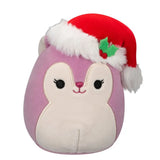 Squishmallows Plüschfigur Allina the Plum Squirrel with Santa Hat 12 cm - Smalltinytoystore