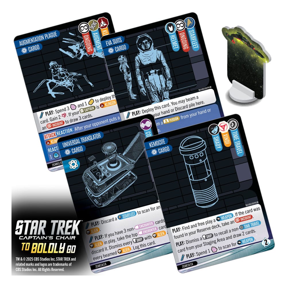 Star Trek: Captain's Chair Kartenspiel To Boldly Go *Englische Version* - Smalltinytoystore