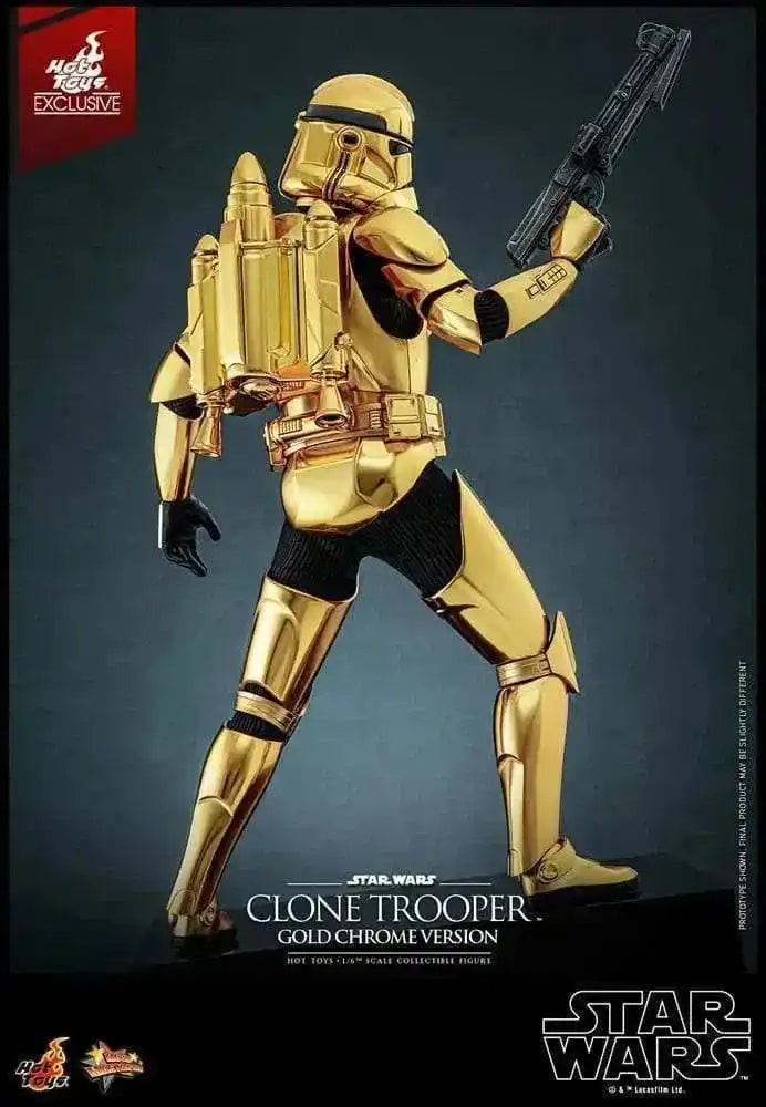 Star Wars 1/6 Clone Trooper (Gold Chrome Version) Exclusive HOT TOYS - Smalltinytoystore