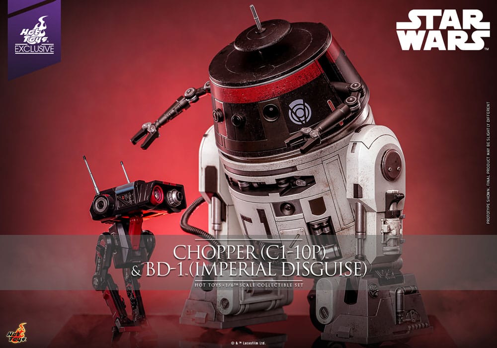 Star Wars Actionfigur Set 1/6 Chopper (C1-10P™) & BD-1™ (Imperial Disguise) 18 cm & 8 cm - Smalltinytoystore
