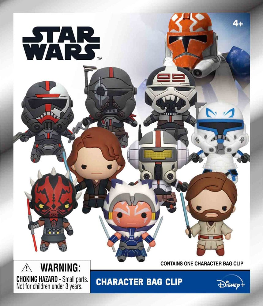Star Wars Clone Wars 3D PVC-Taschenanhänger Series 4 Display (24) - Smalltinytoystore