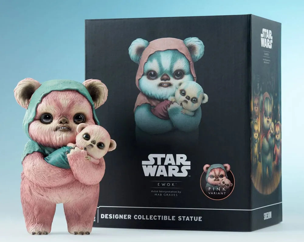 Star Wars Designer Statue Ewok by Mab Graves Pink Variant 18 cm - Smalltinytoystore