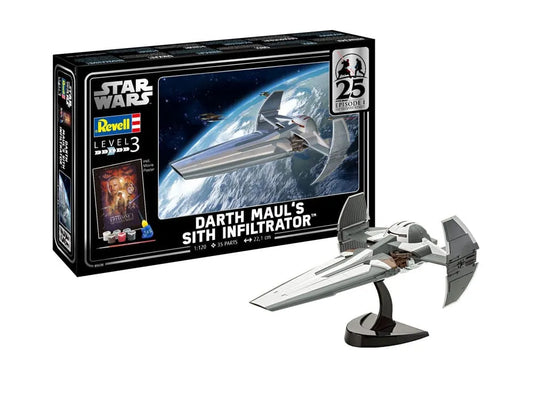 Star Wars Episode I Modellbausatz Geschenkset 1/120 Darth Maul's Sith Infiltrator 22 cm - Smalltinytoystore