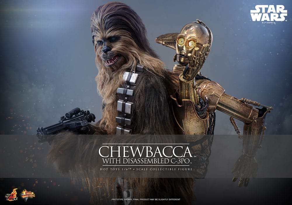 Star Wars Episode V Movie Masterpiece 1/6 Chewbacca with Disassembled C-3PO HOT TOYS - Smalltinytoystore