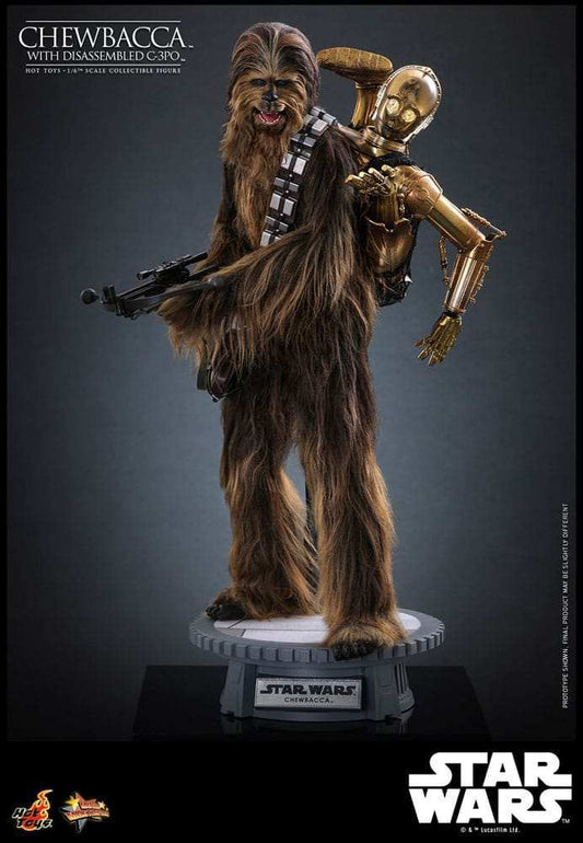 Star Wars Episode V Movie Masterpiece 1/6 Chewbacca with Disassembled C-3PO HOT TOYS - Smalltinytoystore