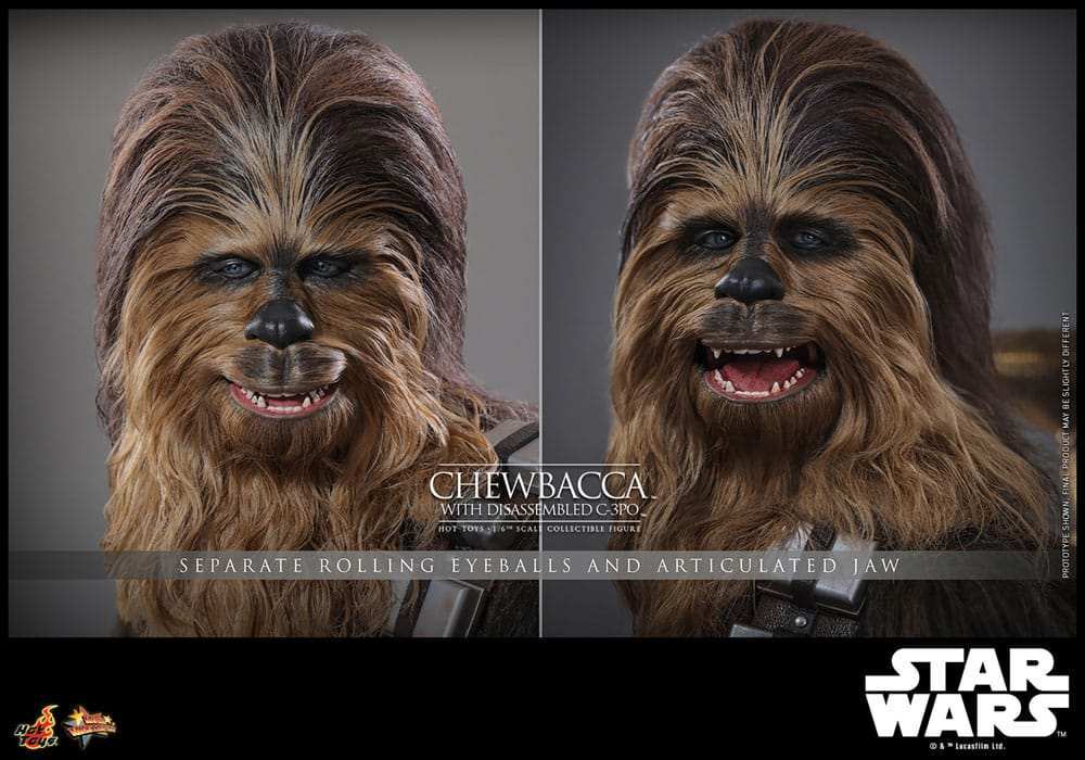 Star Wars Episode V Movie Masterpiece 1/6 Chewbacca with Disassembled C-3PO HOT TOYS - Smalltinytoystore