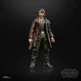 Star Wars The Black Series Cassian Andor Actionfigur vor schwarzem Hintergrund bei Smalltinytoystore