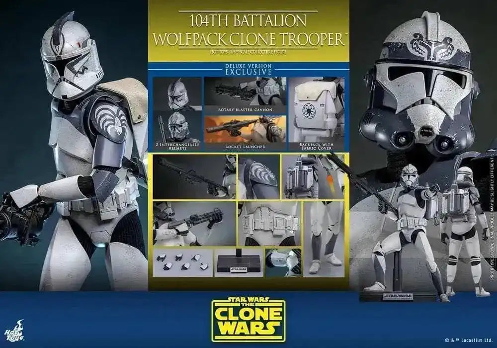 Star Wars The Clone Wars 1/6 104th Battalion Wolfpack Clone Trooper Deluxe Version 30 cm HOT TOYS - Smalltinytoystore