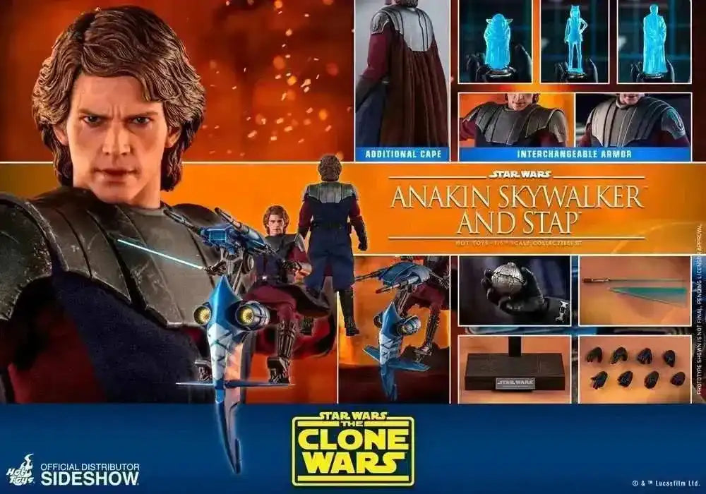 Star Wars The Clone Wars 1/6 Anakin Skywalker & STAP 31 cm HOT TOYS - Smalltinytoystore