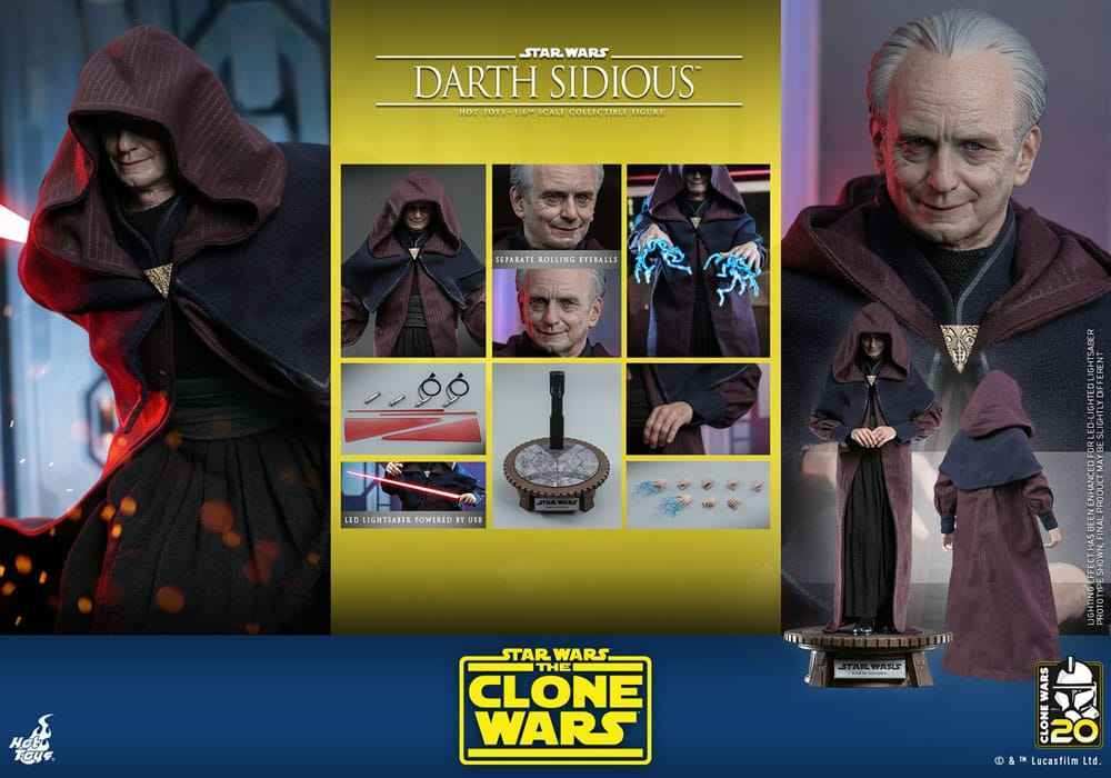 Star Wars The Clone Wars 1/6 Darth Sidious 29 cm HOT TOYS - Smalltinytoystore