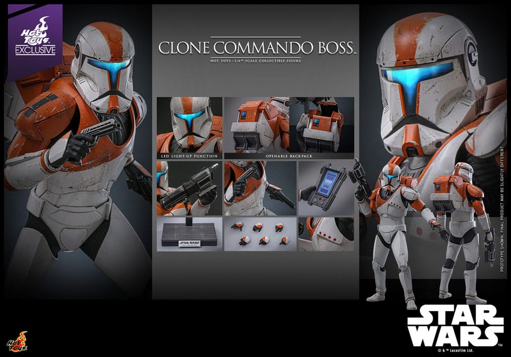 Star Wars: The Clone Wars Actionfigur 1/6 Clone Commando Boss Hot Toys Exclusive 30 cm - Smalltinytoystore