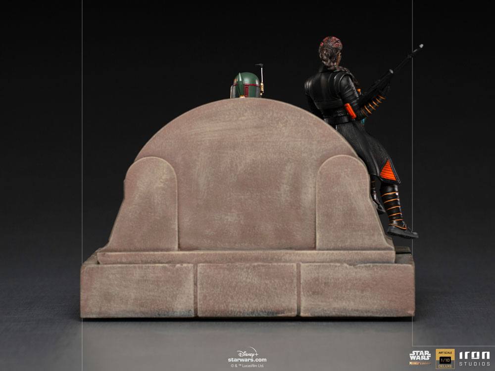 Star Wars The Mandalorian Deluxe Art Scale Statue 1/10 Boba Fett & Fennec on Throne 23 cm - Smalltinytoystore