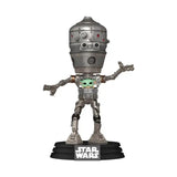 Star Wars: The Mandalorian POP! Deluxe Vinyl Bobblehead Figur IG-12 with Grogu 17 cm - Smalltinytoystore