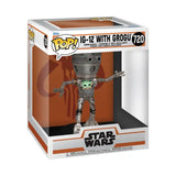 Star Wars: The Mandalorian POP! Deluxe Vinyl Bobblehead Figur IG-12 with Grogu 17 cm - Smalltinytoystore