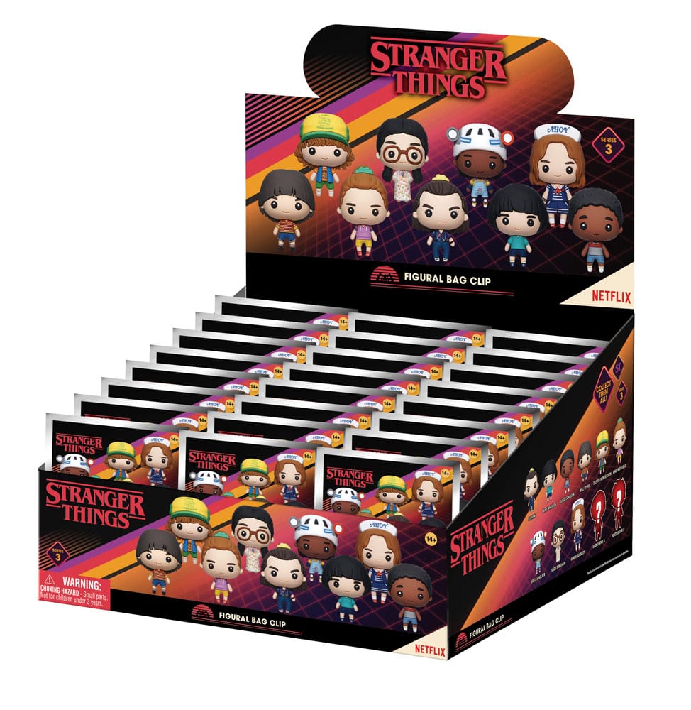 Stranger Things 3D PVC-Taschenanhänger Series 3 Display (24) - Smalltinytoystore