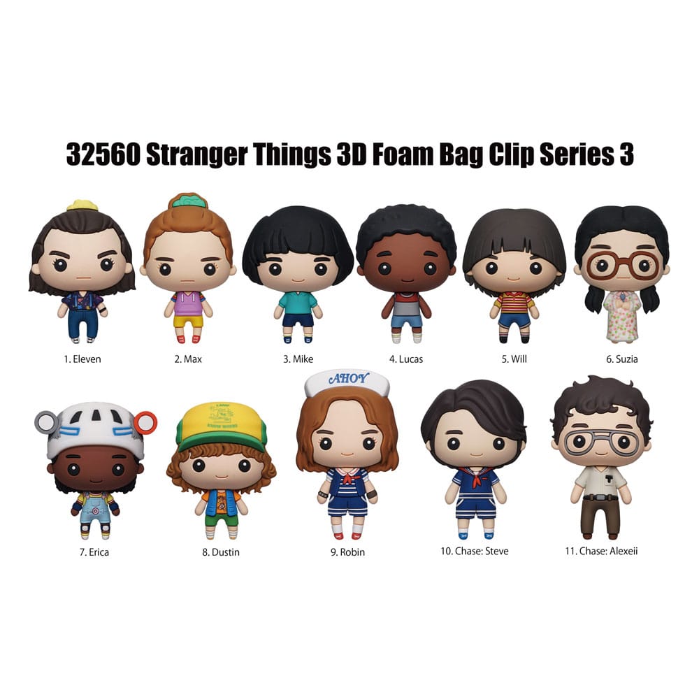 Stranger Things 3D PVC-Taschenanhänger Series 3 Display (24) - Smalltinytoystore