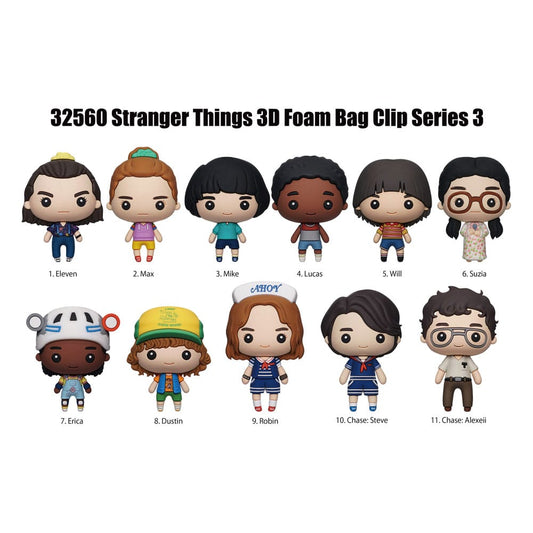 Stranger Things 3D PVC-Taschenanhänger Series 3 Display (24) - Smalltinytoystore