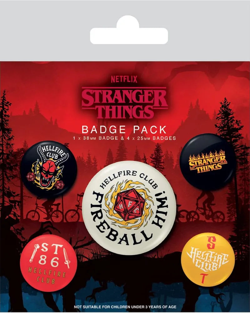 Stranger Things 4 Ansteck-Buttons 5er-Pack Hellfire Club - Smalltinytoystore